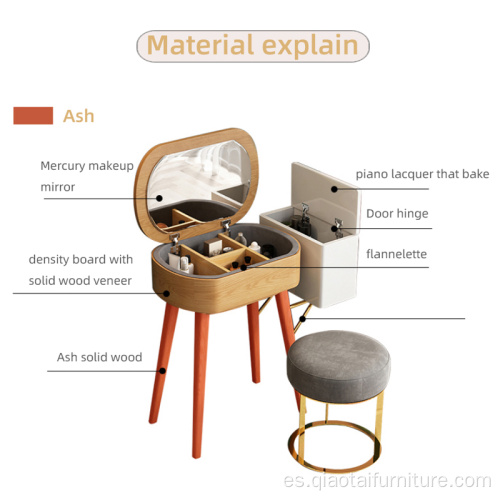 dormitorio simple mesa de maquillaje de almacenamiento de madera maciza